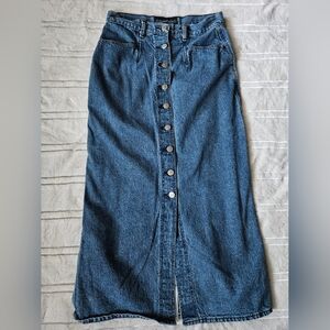 VNTG 90s Wrangler Denim Button-Down Pencil Skirt